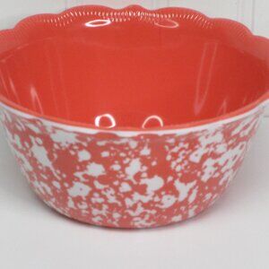 Pioneer Woman Cereal Bowl Melamine Country Splatter Coral Pink Red 32oz New